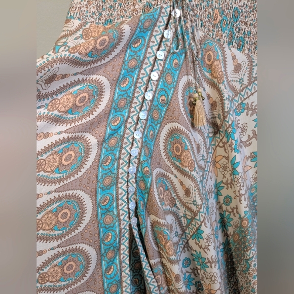 Spell Boho Blossom Gown Maxi Dress Sage Medium Original - Picture 12 of 15